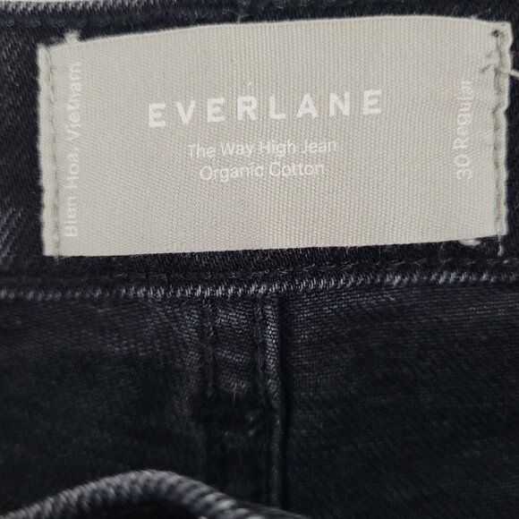 Everlane Black Denim Organic Cotton The Highway Jean Cropped Cut Off 30x22 - Picture 3 of 12